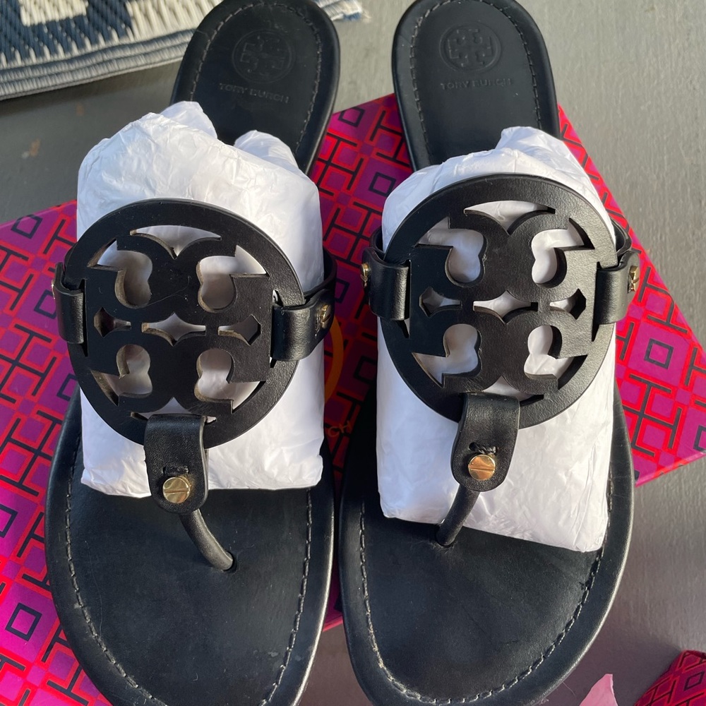 Tory Burch Miller sandals.